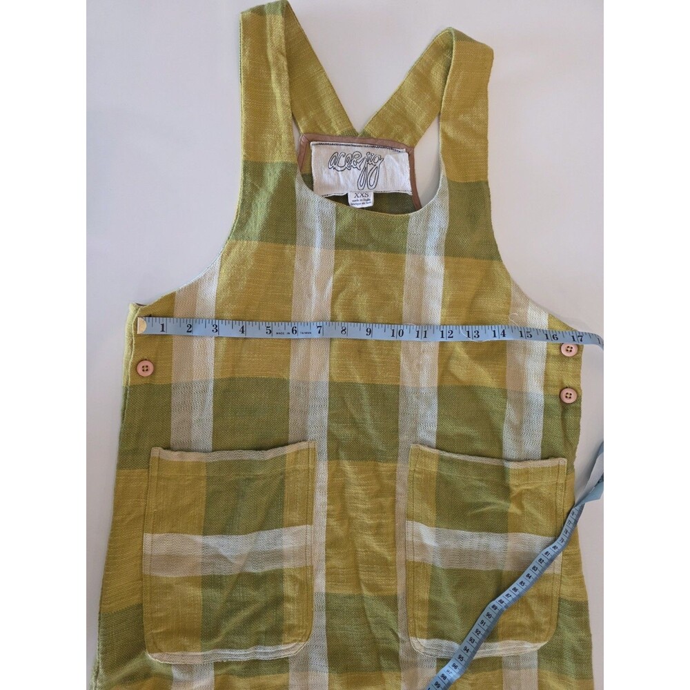 Ace&Jig Brand Thelma Multi-Colored Plaid Textile Chore Dress Sz XXS Plaid Pocket - Picture 4 of 6
